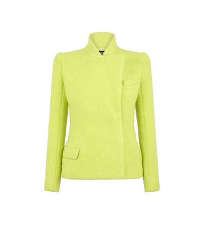 SEQUINED WOOL CASHMERE AND SILK BLEND TWEED WRAP JACKET image number 0