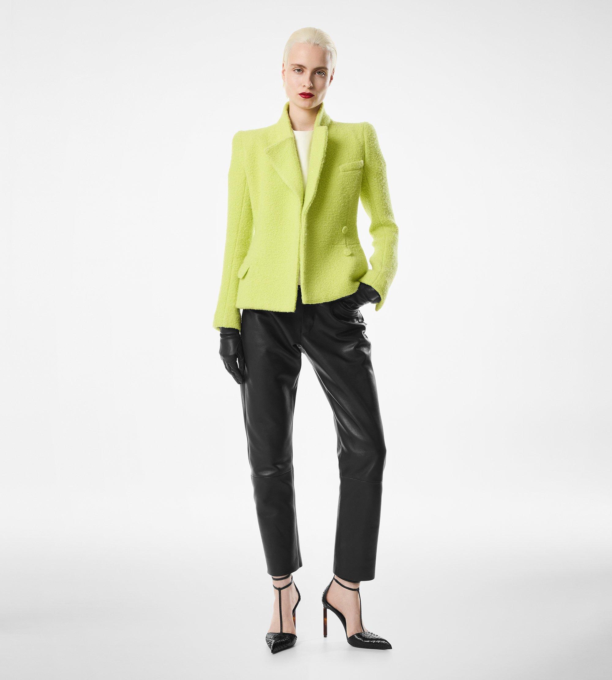 SEQUINED WOOL CASHMERE AND SILK BLEND TWEED WRAP JACKET