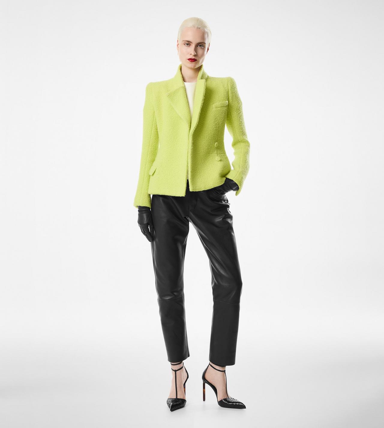 SEQUINED WOOL CASHMERE AND SILK BLEND TWEED WRAP JACKET image number 4