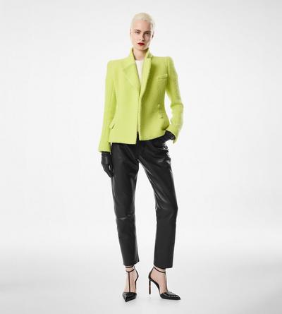 SEQUINED WOOL CASHMERE AND SILK BLEND TWEED WRAP JACKET image number 4