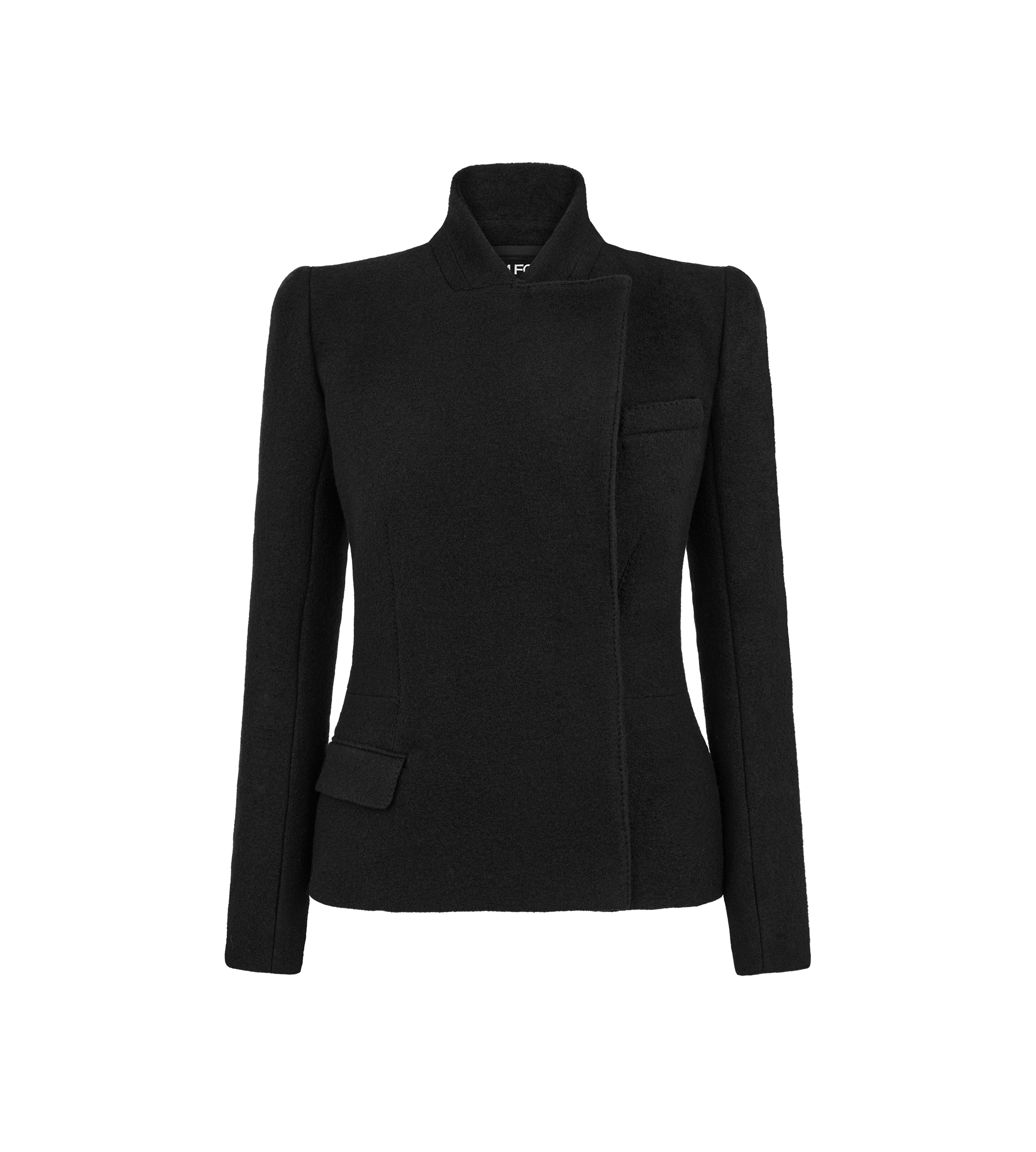 COMPACT STRETCH BOUCLE' WRAP JACKET