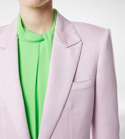 WASHED COTTON SILK BLEND DUCHESSE SINGLE BREASTED JACKET image number 1