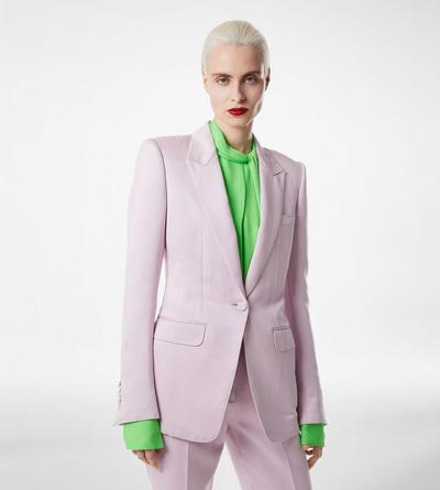 WASHED COTTON SILK BLEND DUCHESSE SINGLE BREASTED JACKET image number 3