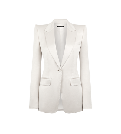 WASHED COTTON SILK BLEND DUCHESSE SINGLE BREASTED JACKET image number 0