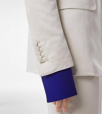 WASHED COTTON SILK BLEND DUCHESSE SINGLE BREASTED JACKET image number 1