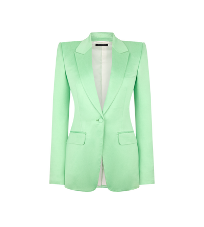 WASHED COTTON SILK BLEND DUCHESSE SINGLE BREASTED JACKET image number 0