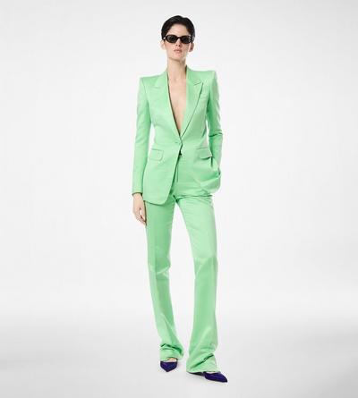 WASHED COTTON SILK BLEND DUCHESSE SINGLE BREASTED JACKET image number 2