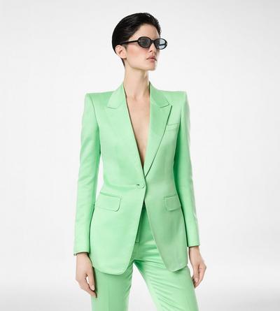 WASHED COTTON SILK BLEND DUCHESSE SINGLE BREASTED JACKET image number 3