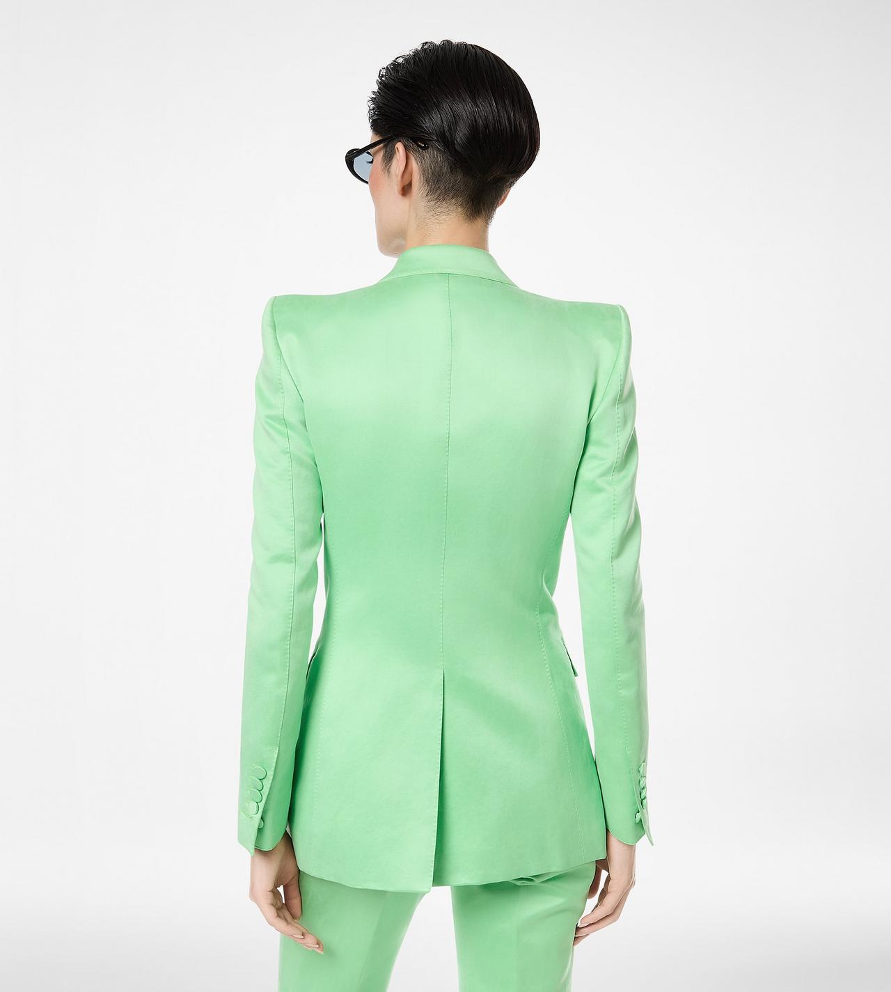 WASHED COTTON SILK BLEND DUCHESSE SINGLE BREASTED JACKET image number 4