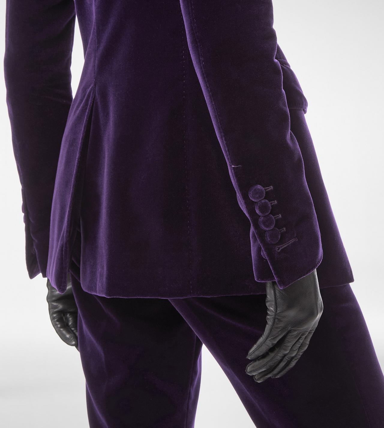 COTTON VELVET SINGLE BREASTED JACKET image number 1