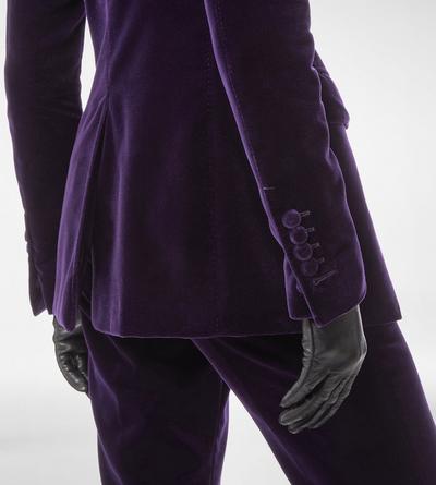 COTTON VELVET SINGLE BREASTED JACKET image number 1