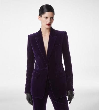 COTTON VELVET SINGLE BREASTED JACKET image number 2