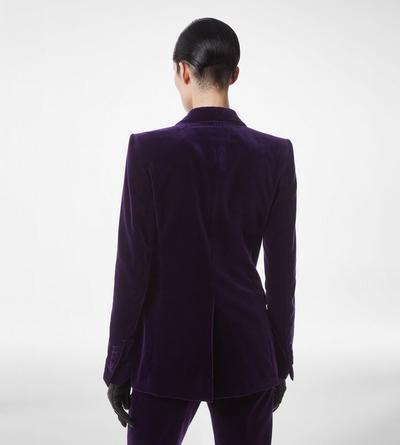 COTTON VELVET SINGLE BREASTED JACKET image number 3