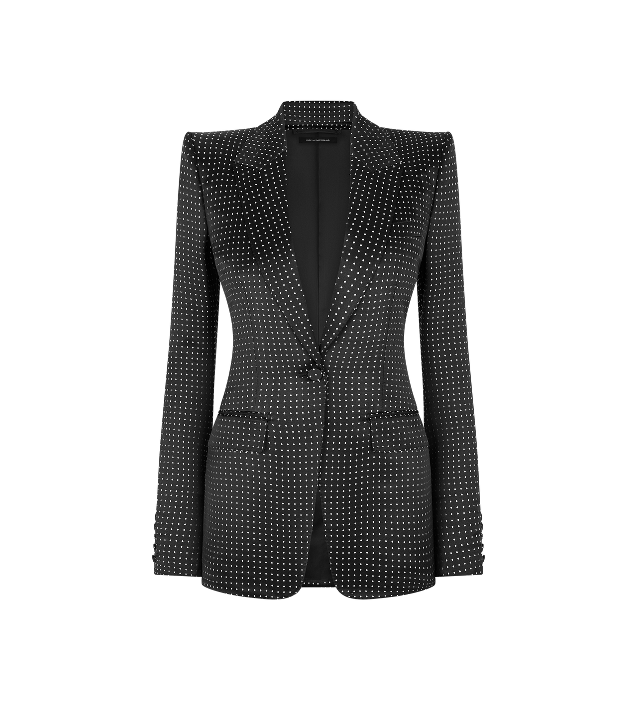 JACQUARD POLKA DOT DUCHESSE SINGLE BREASTED JACKET image number 0