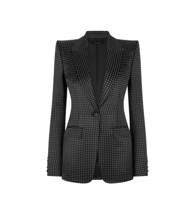 JACQUARD POLKA DOT DUCHESSE SINGLE BREASTED JACKET image number 0