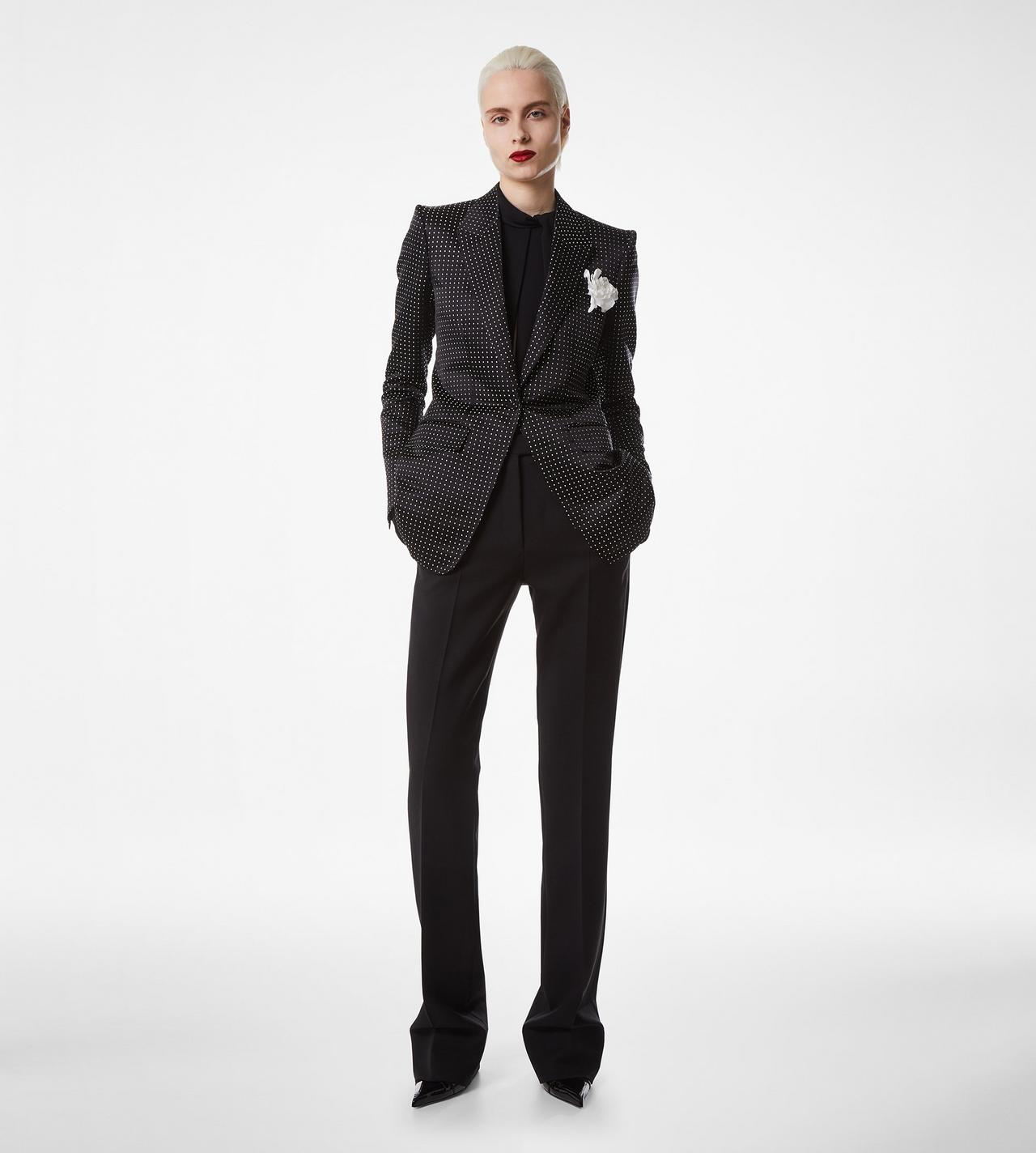 JACQUARD POLKA DOT DUCHESSE SINGLE BREASTED JACKET image number 4