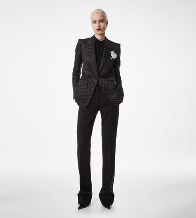 JACQUARD POLKA DOT DUCHESSE SINGLE BREASTED JACKET image number 4