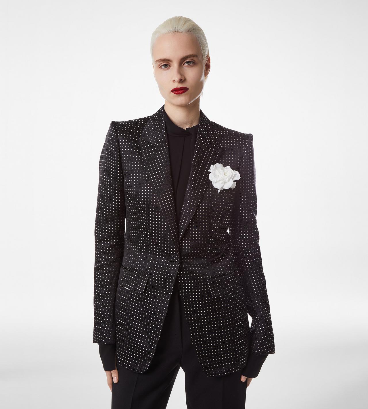 JACQUARD POLKA DOT DUCHESSE SINGLE BREASTED JACKET image number 2