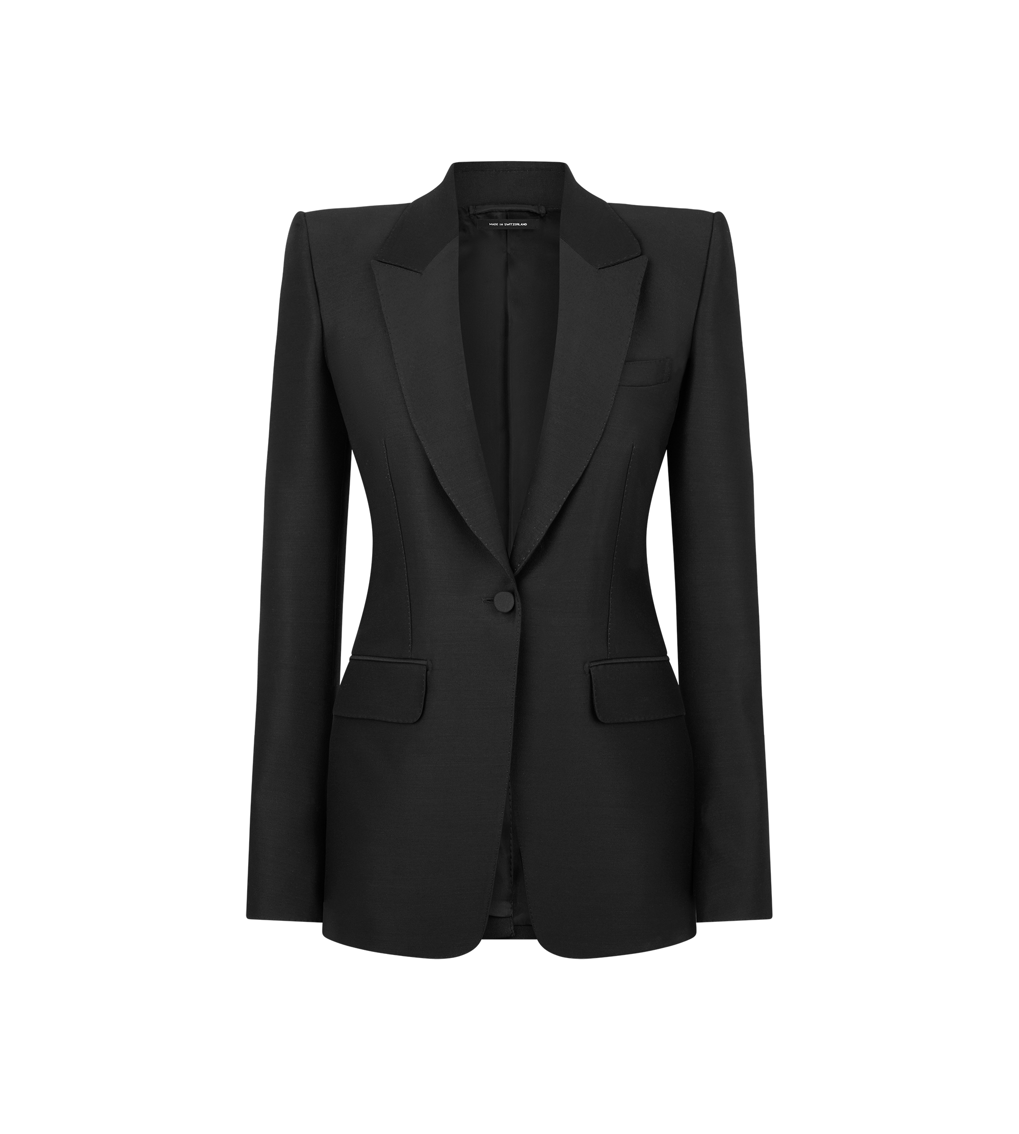 WOOL SILK RADZMIR SINGLE BREASTED PEAK LAPEL JACKET