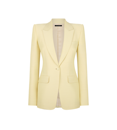 WOOL SILK RADZMIR SINGLE BREASTED PEAK LAPEL JACKET