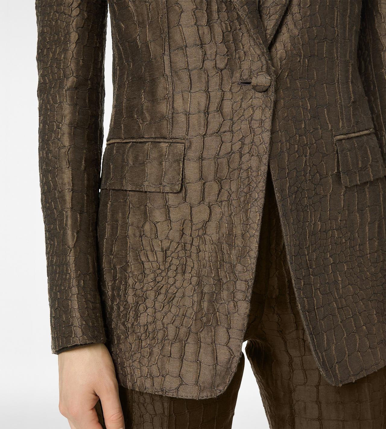 CROCO JACQUARD SINGLE BREASTED PEAK LAPEL JACKET image number 1