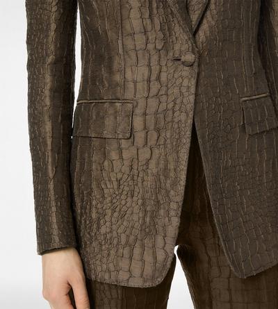 CROCO JACQUARD SINGLE BREASTED PEAK LAPEL JACKET image number 1