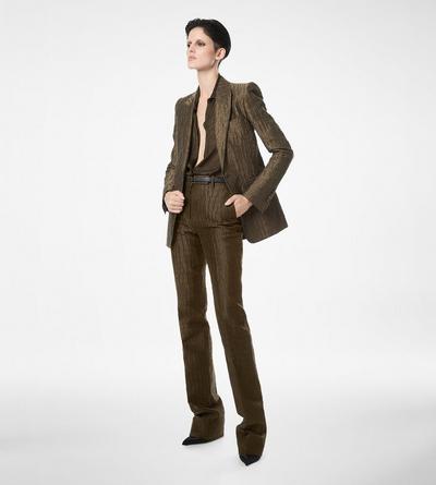 CROCO JACQUARD SINGLE BREASTED PEAK LAPEL JACKET image number 2