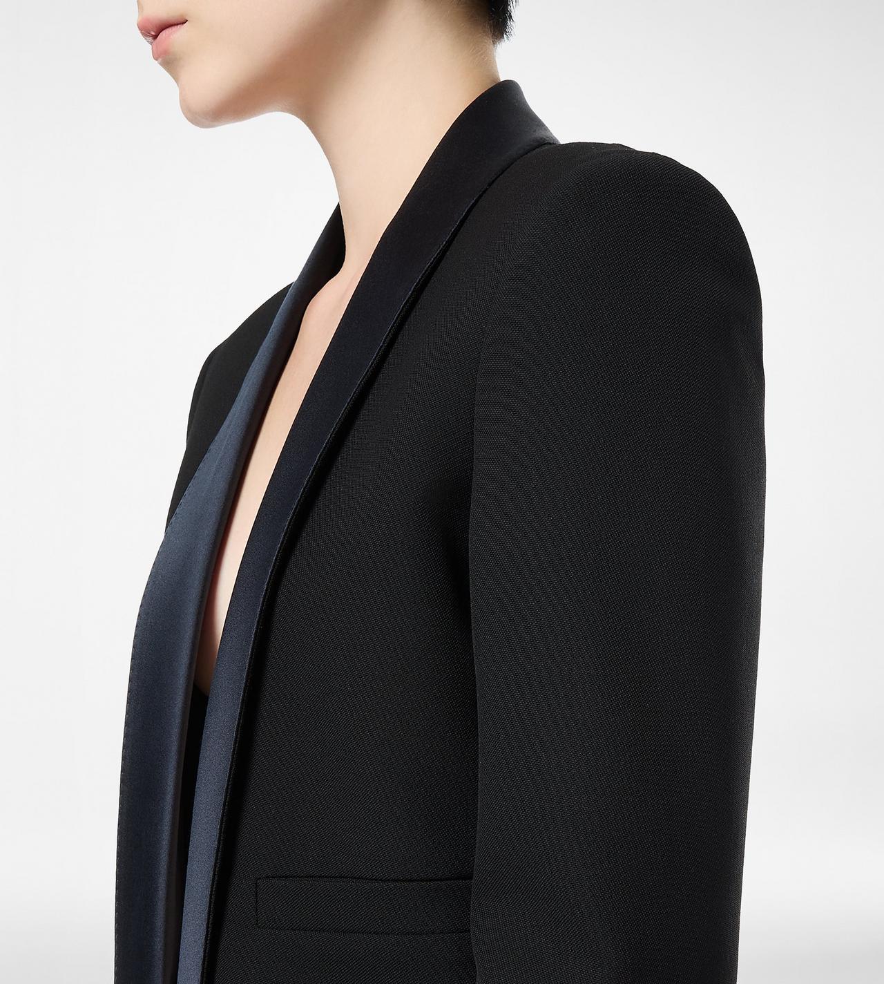 BI-COLOR SINGLE BREASTED SHAWL LAPEL CROPPED TUXEDO JACKET image number 1