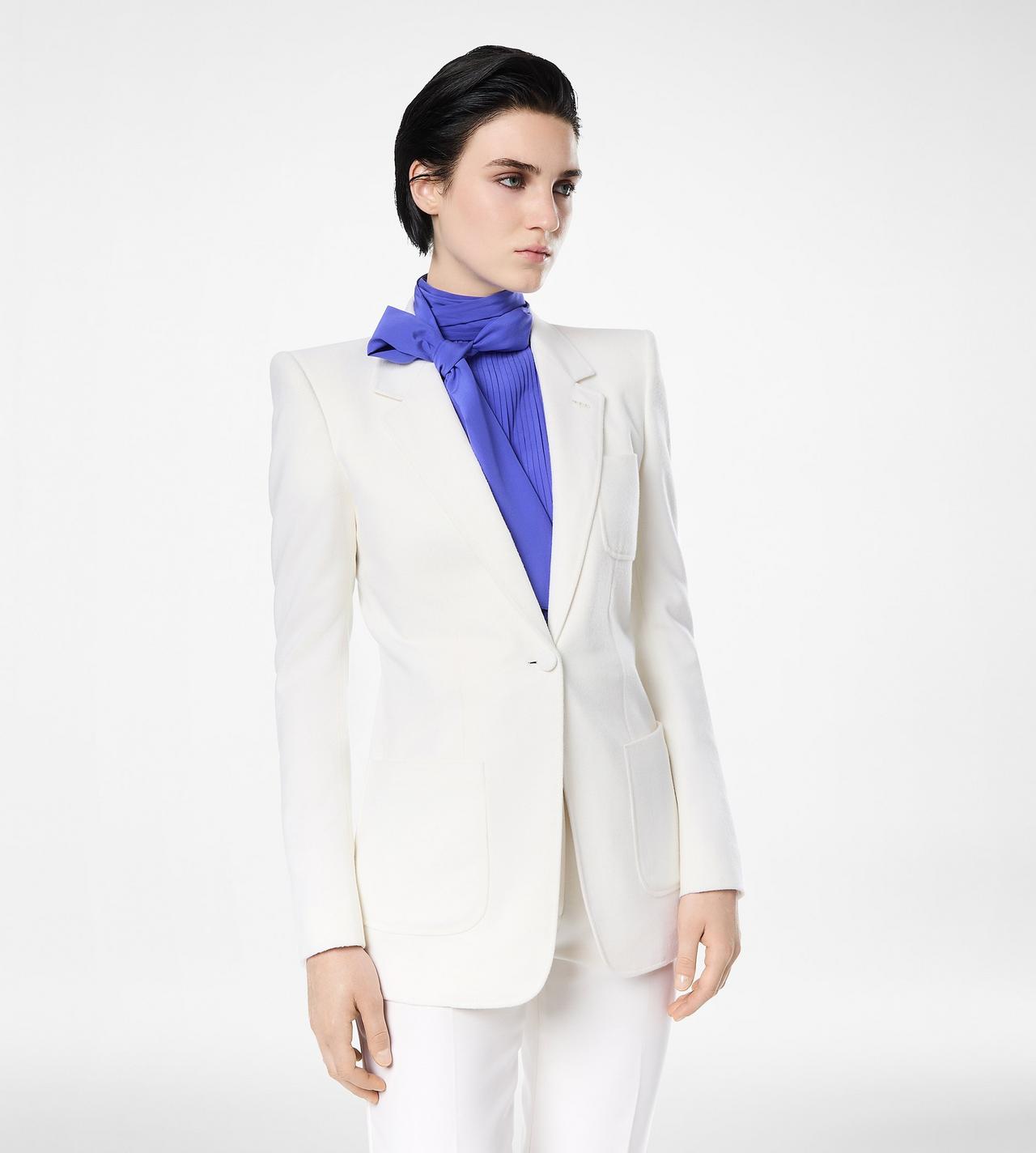 WOOL CASHMERE FLANNEL SINGLE BREASTED JACKET image number 3