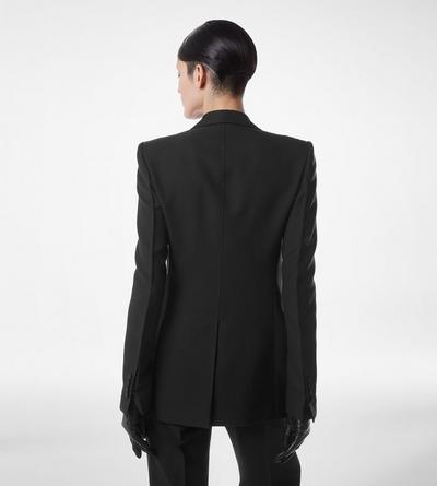 WOOL SILK BLEND SINGLE BREASTED TUXEDO JACKET image number 3