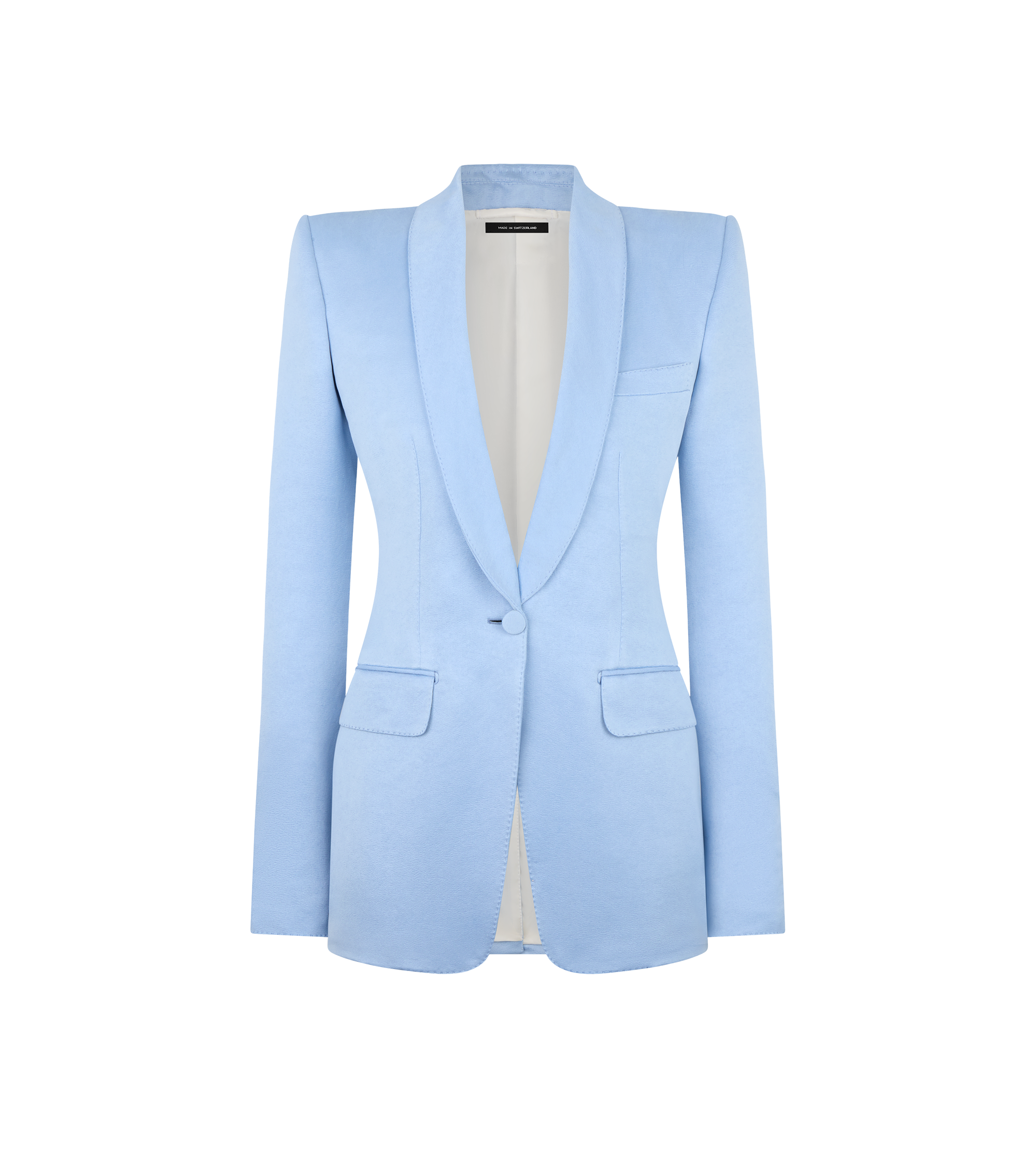 COTTON SILK BLEND SINGLE BREASTED SHAWL LAPEL JACKET