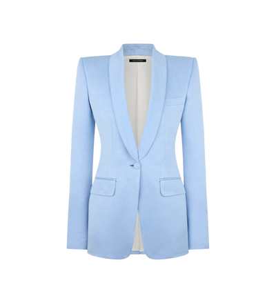 COTTON SILK BLEND SINGLE BREASTED SHAWL LAPEL JACKET image number 0