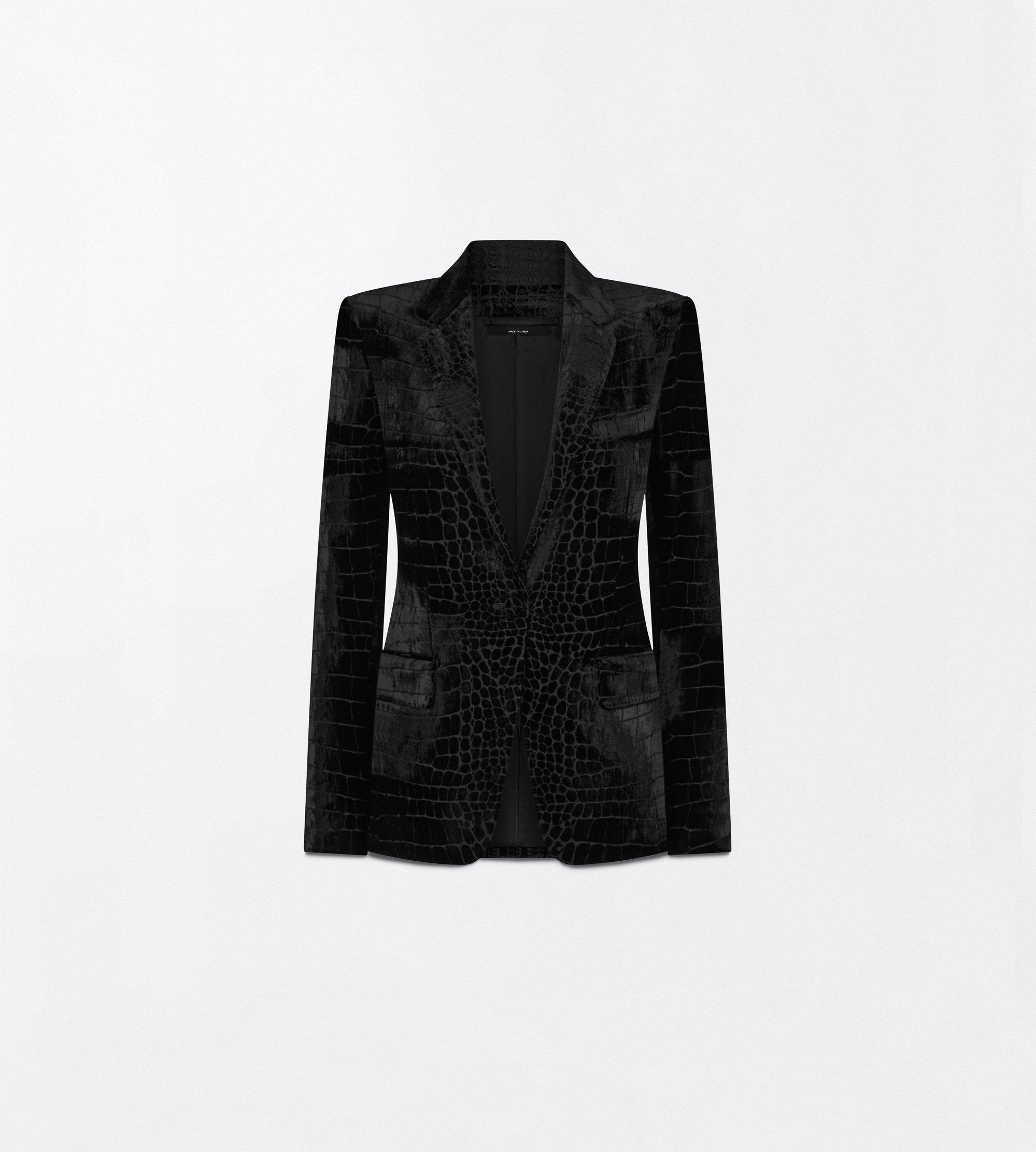 VESTE BOYFRIEND DROITE EN VELOURS CROCO