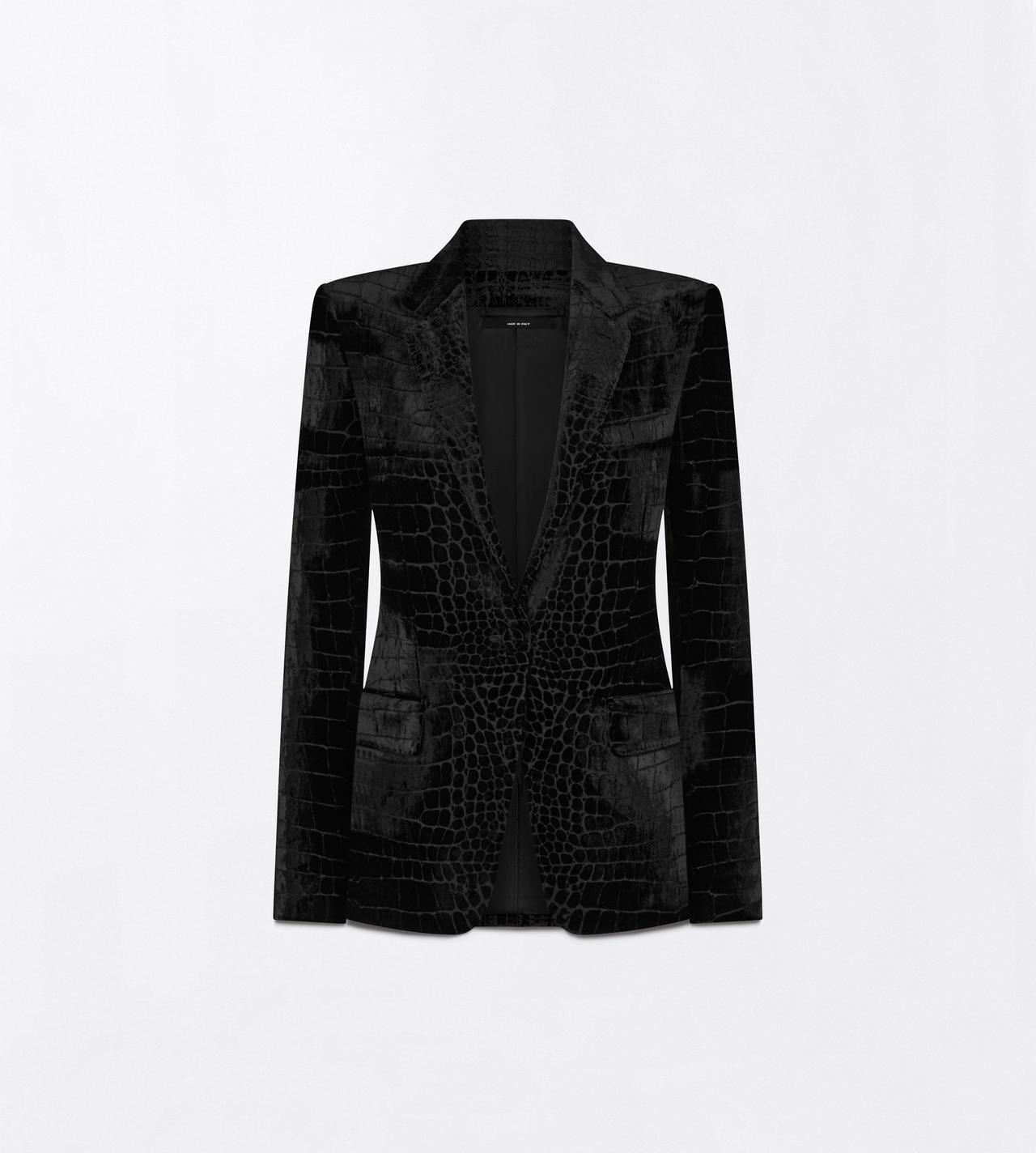 TOM FORD VELVET BLACK VESTE BOYFRIEND DROITE EN VELOURS CROCO