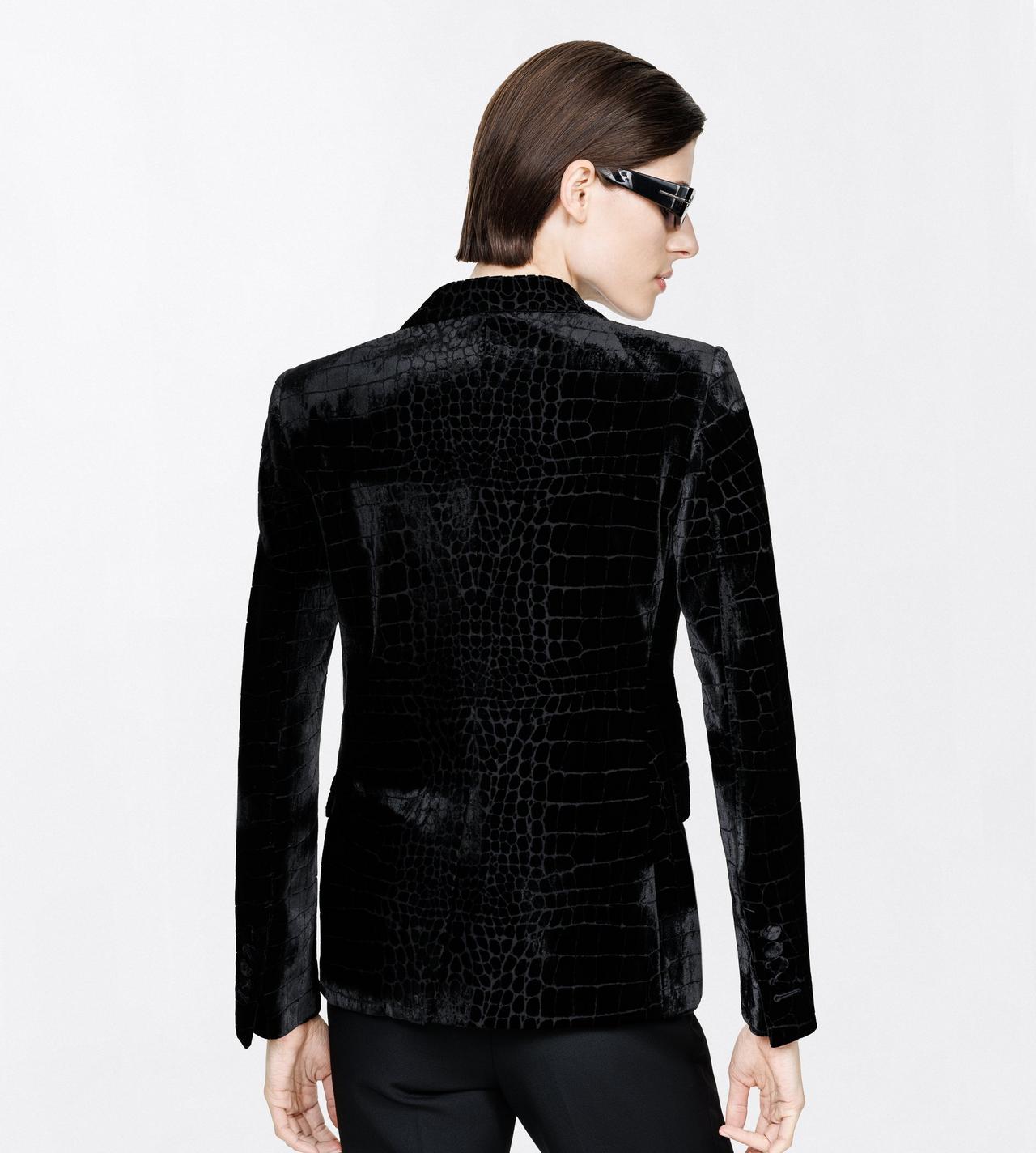 TOM FORD VELVET BLACK VESTE BOYFRIEND DROITE EN VELOURS CROCO