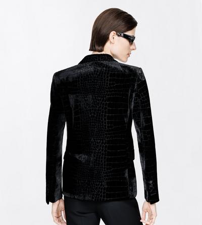 TOM FORD VELVET BLACK VESTE BOYFRIEND DROITE EN VELOURS CROCO