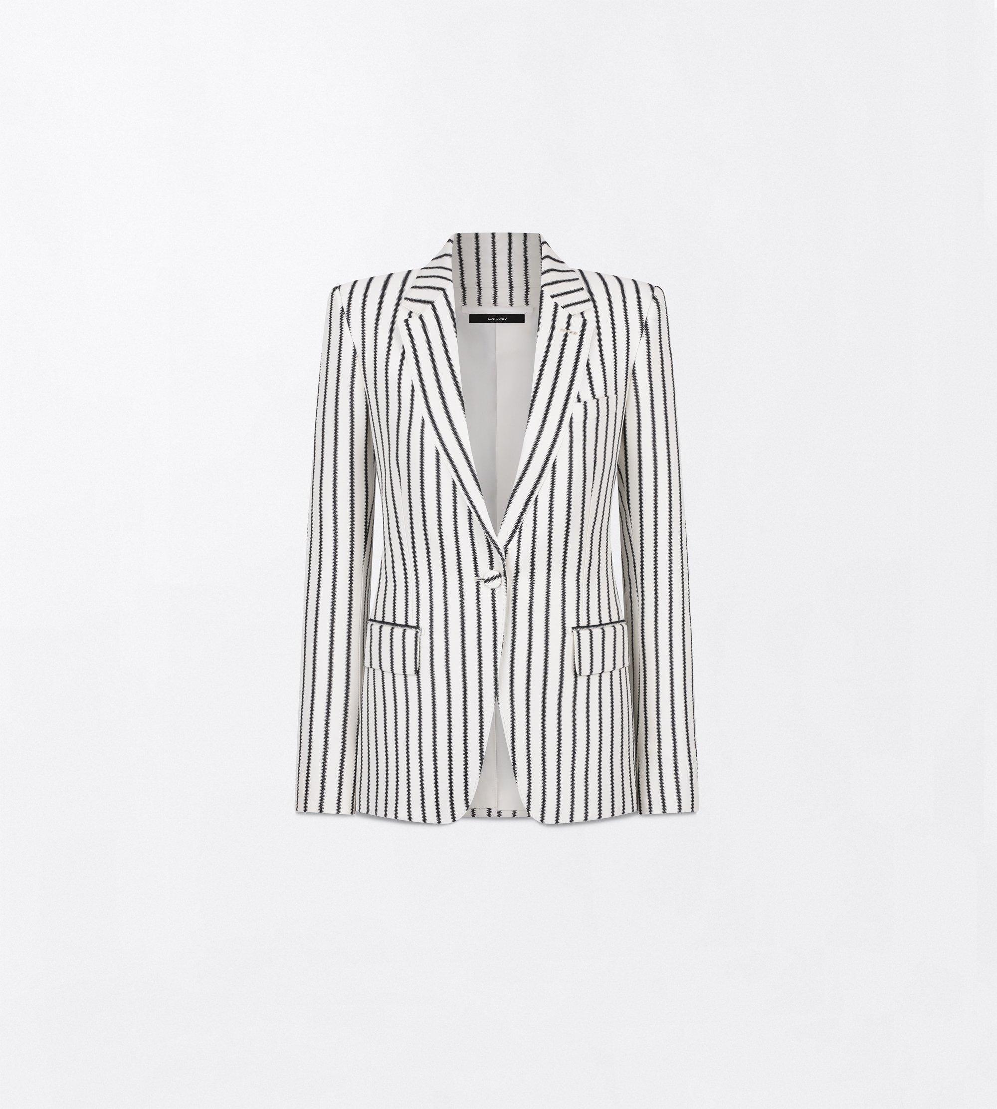 STRIPED COTTON BLEND JACQUARD BOYFRIEND JACKET