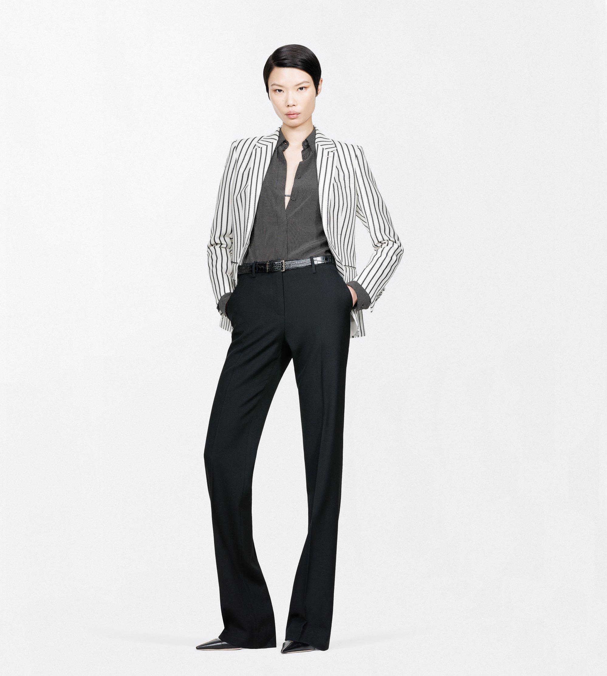 STRIPED COTTON BLEND JACQUARD BOYFRIEND JACKET