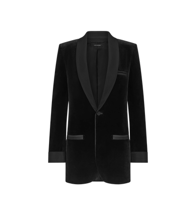 SHAWL COLLAR VELVET SMOKING JACKET
