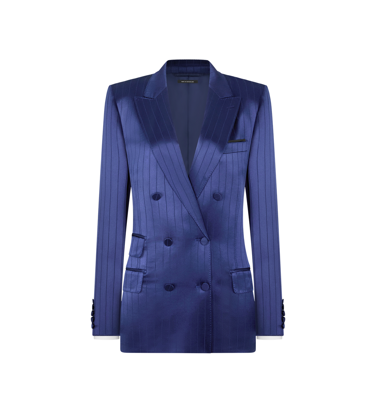 DOUBLE BREASTED PEAK LAPEL STRIPED JACKET image number 0