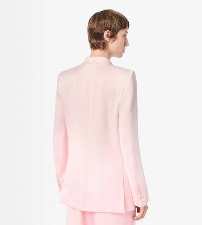 TOM FORD SILK CANDY PINK SILK SATIN DOUBLE BREASTED PEAK LAPEL JACKET