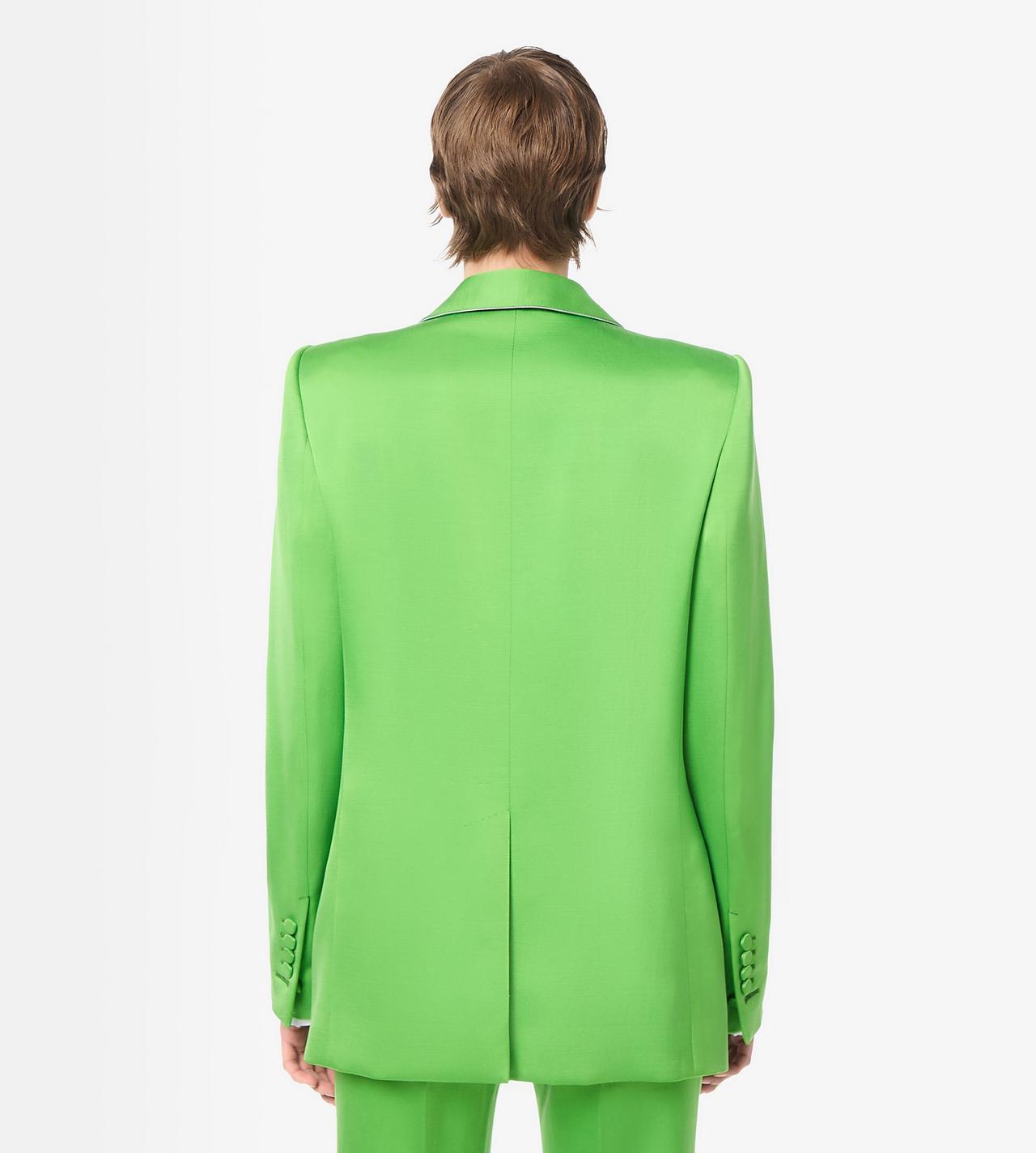 TOM FORD SILK WOOL BLEND SEAGRASS SINGLE BREASTED SHAWL LAPEL SILK WOOL JACKET