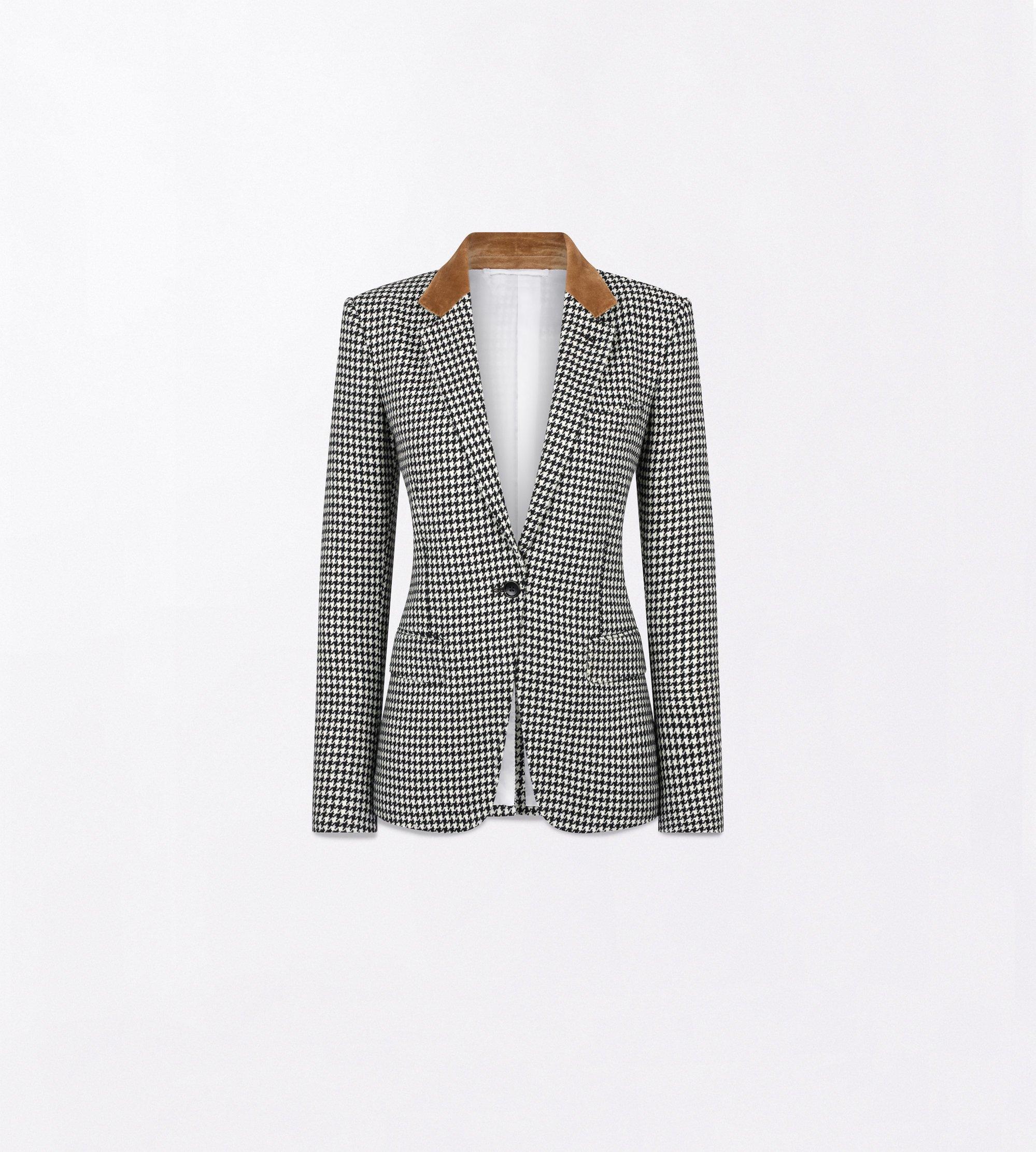 CASHMERE PIED DE POULE SINGLE BREASTED BOYFRIEND JACKET