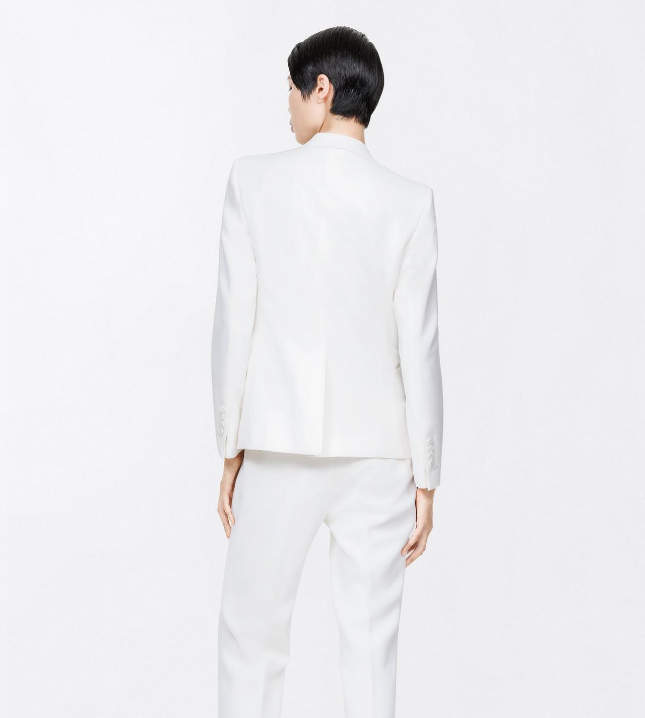 TOM FORD WOOL OFF WHITE SHARP GRAIN DE POUDRE SINGLE BREASTED TUXEDO BOYFRIEND JACKET