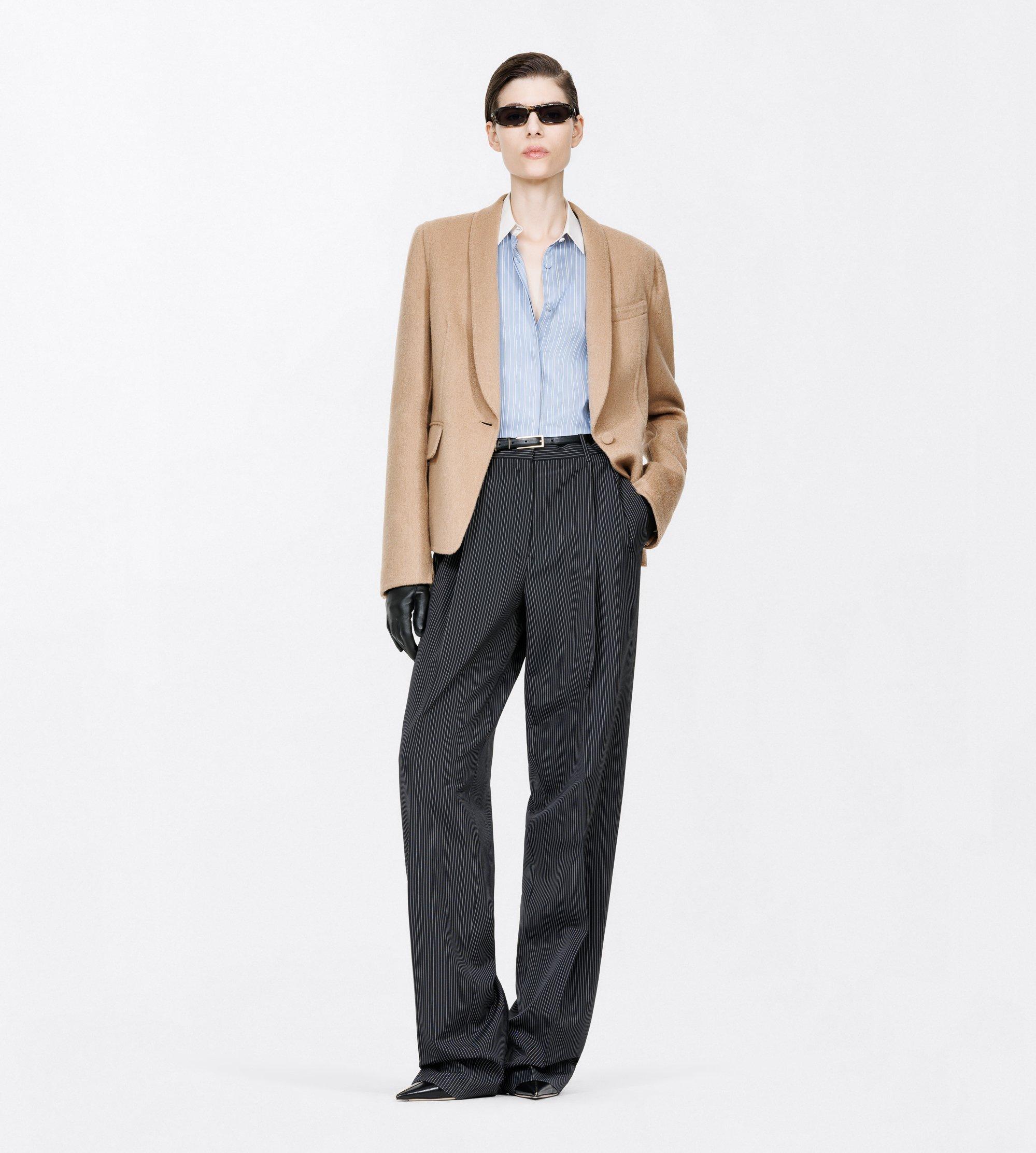 PURE CAMEL SINGLE BREASTED SHAWL LAPEL JACKET