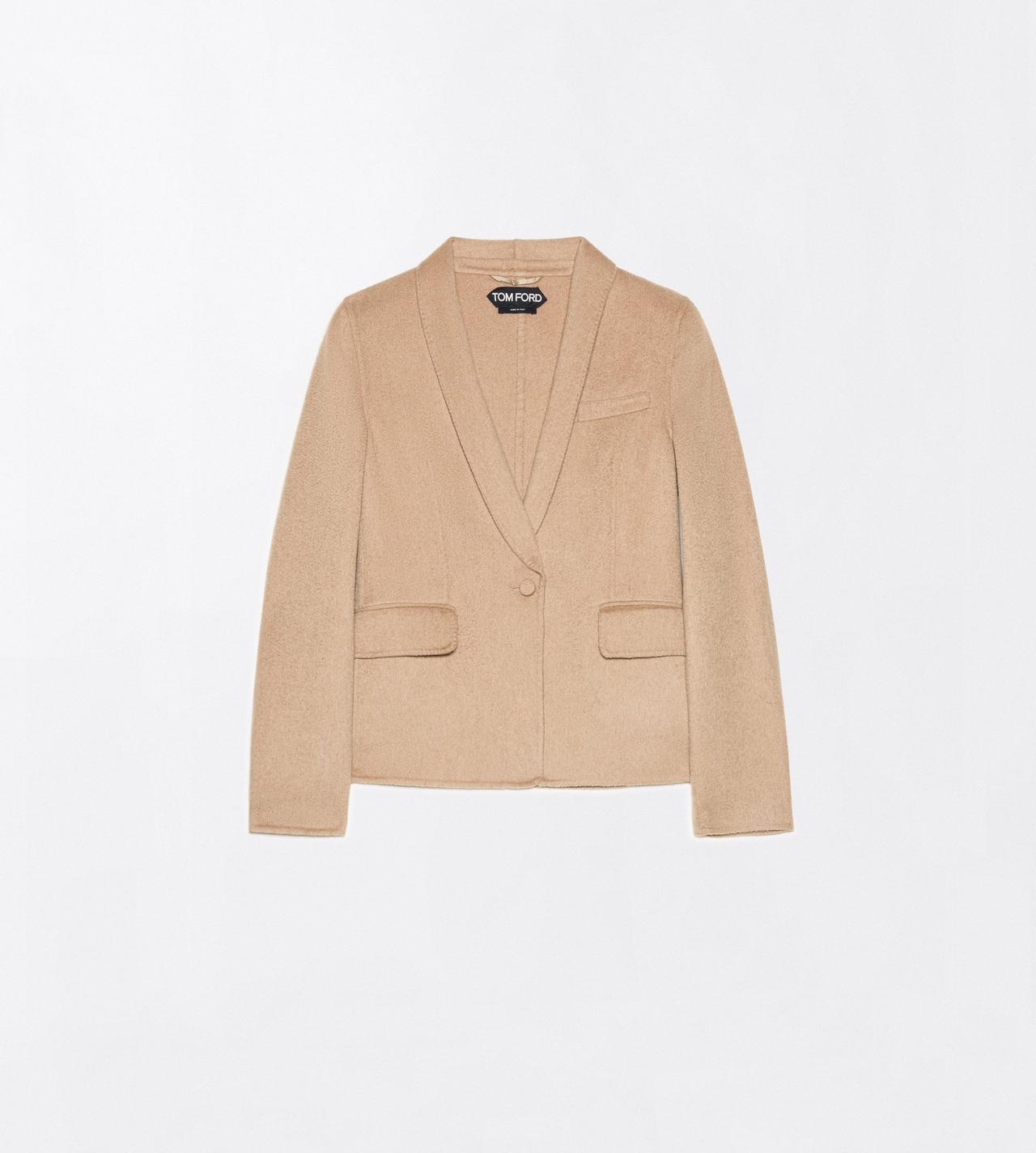 TOM FORD WOOL CAMEL PURE CAMEL SINGLE BREASTED SHAWL LAPEL JACKET