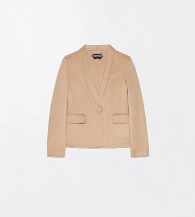 TOM FORD WOOL CAMEL PURE CAMEL SINGLE BREASTED SHAWL LAPEL JACKET