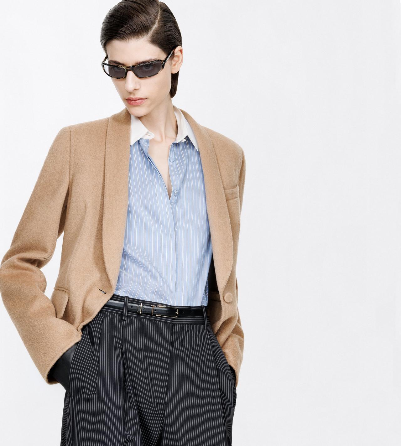 TOM FORD WOOL CAMEL PURE CAMEL SINGLE BREASTED SHAWL LAPEL JACKET
