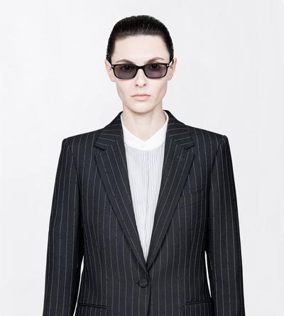 TOM FORD WOOL BLACK CHALK STRIPED HOTFIX EMBROIDERY ON WOOL BOYFRIEND JACKET