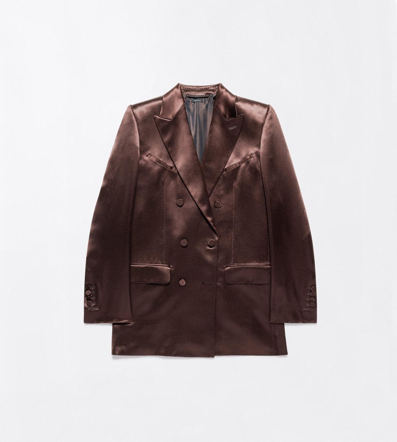 TOM FORD SILK CHOCOLATE SILK SATIN WESTERN JACKET